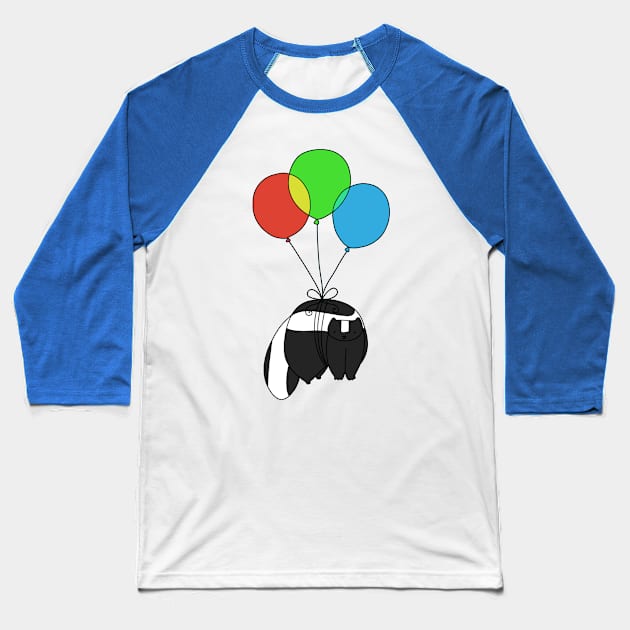 Balloon Skunk Baseball T-Shirt by saradaboru